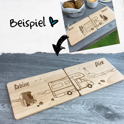 Partnerbrettchen 2er-Set Camping - Abänderung der vorhandenen Motive - Deisterwerke