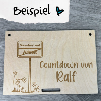 Rentencountdown Wunschdesign - mit Namen personalisiert - Abreisskalender - Deisterwerke