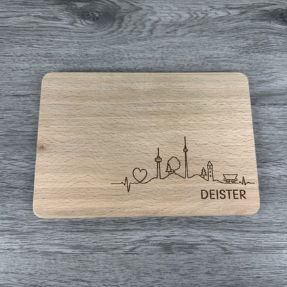 Frühstücksbrettchen "Deister Skyline" - Deisterwerke - individuelle Gravur, Geschenkidee, besonderes Geschenk