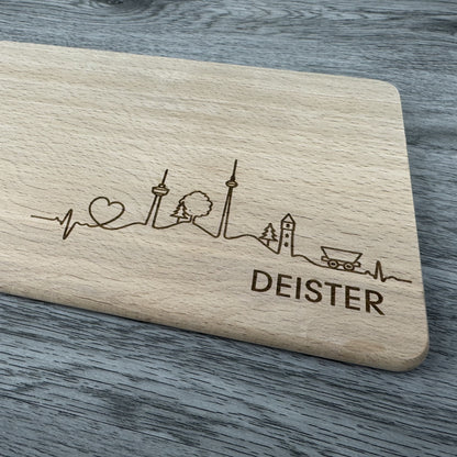 Frühstücksbrettchen "Deister Skyline" - Deisterwerke - individuelle Gravur, Geschenkidee, besonderes Geschenk