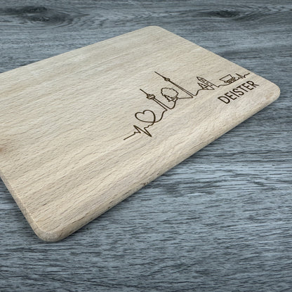 Frühstücksbrettchen "Deister Skyline" - Deisterwerke - individuelle Gravur, Geschenkidee, besonderes Geschenk