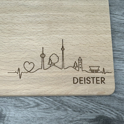 Frühstücksbrettchen "Deister Skyline" - Deisterwerke - individuelle Gravur, Geschenkidee, besonderes Geschenk