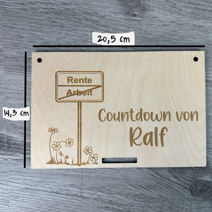 Rentencountdown - mit Namen personalisiert - Abreisskalender - Deisterwerke