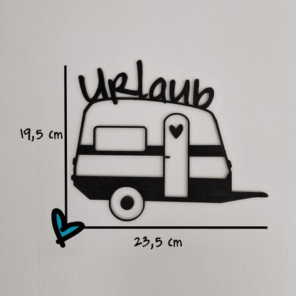 Größenangaben Wandbild Holzschild Wohnwagen Camperurlaub Camping Urlaub