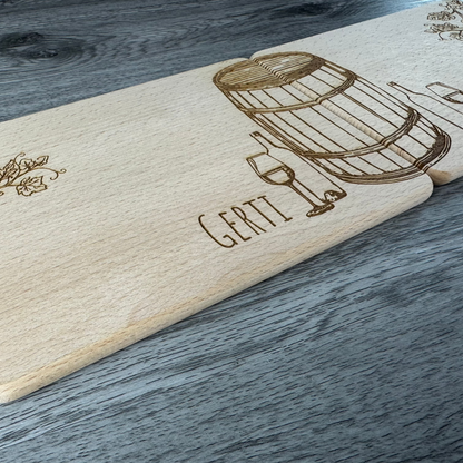Partnerbrettchen 2er-Set Wein - für Weinliebhaber, Weintrinker - personalisiert mit Namen - Deisterwerke - individuelle Gravur, Geschenkidee, besonderes Geschenk