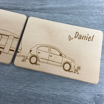 Partnerbrettchen 2er-Set Camper Wohnwagen - für echte Campingfans - personalisiert mit Namen - Deisterwerke