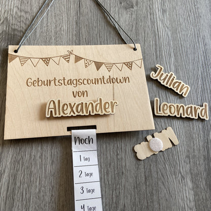Geburtstagscountdown - mit Namen personalisiert, Namen austauschbar - Deisterwerke