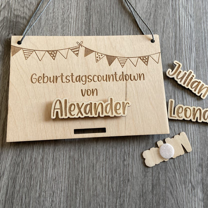 Geburtstagscountdown - mit Namen personalisiert, Namen austauschbar - Deisterwerke