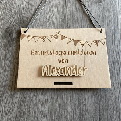 Geburtstagscountdown - mit Namen personalisiert, Namen austauschbar - Deisterwerke