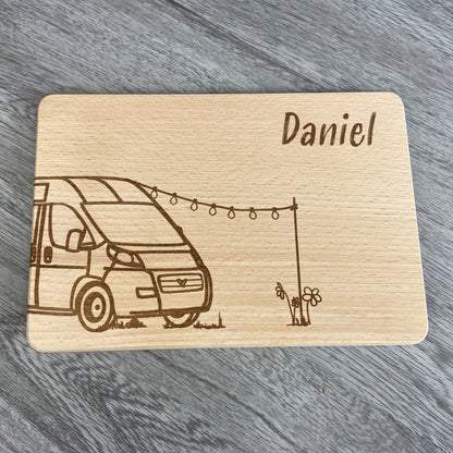 Partnerbrettchen 2er-Set Camper Van - für echte Campingfans - personalisiert mit Namen - Deisterwerke