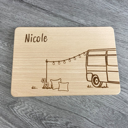 Partnerbrettchen 2er-Set Camper Van - für echte Campingfans - personalisiert mit Namen - Deisterwerke