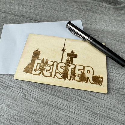 Postkarte "Deister" - Deisterwerke - individuelle Gravur, Geschenkidee, besonderes Geschenk