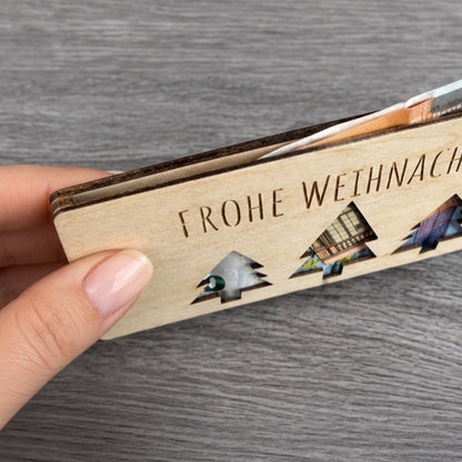 Geldgeschenk aus Holz – Geschenkkarte zum Bestücken mit Geldscheinen