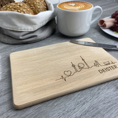 Frühstücksbrettchen "Deister Skyline" - Deisterwerke - individuelle Gravur, Geschenkidee, besonderes Geschenk