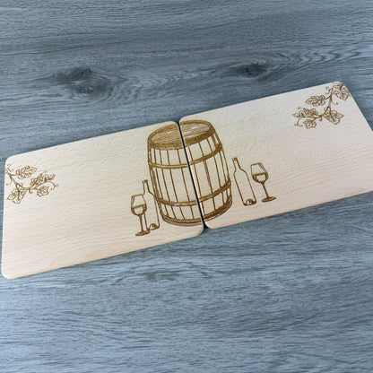 Partnerbrettchen 2er-Set Wein - für Weinliebhaber, Weintrinker - personalisiert mit Namen - Deisterwerke - individuelle Gravur, Geschenkidee, besonderes Geschenk