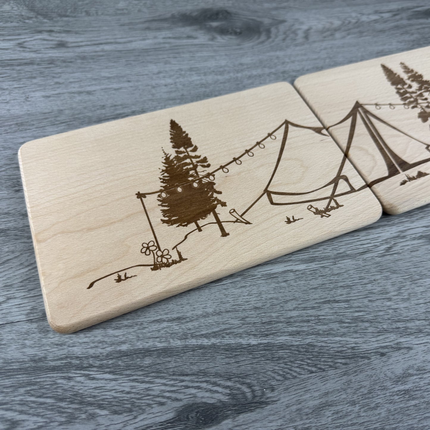 Partnerbrettchen 2er-Set Zelt - für Menschen, die gerne Zelten, Naturliebhaber