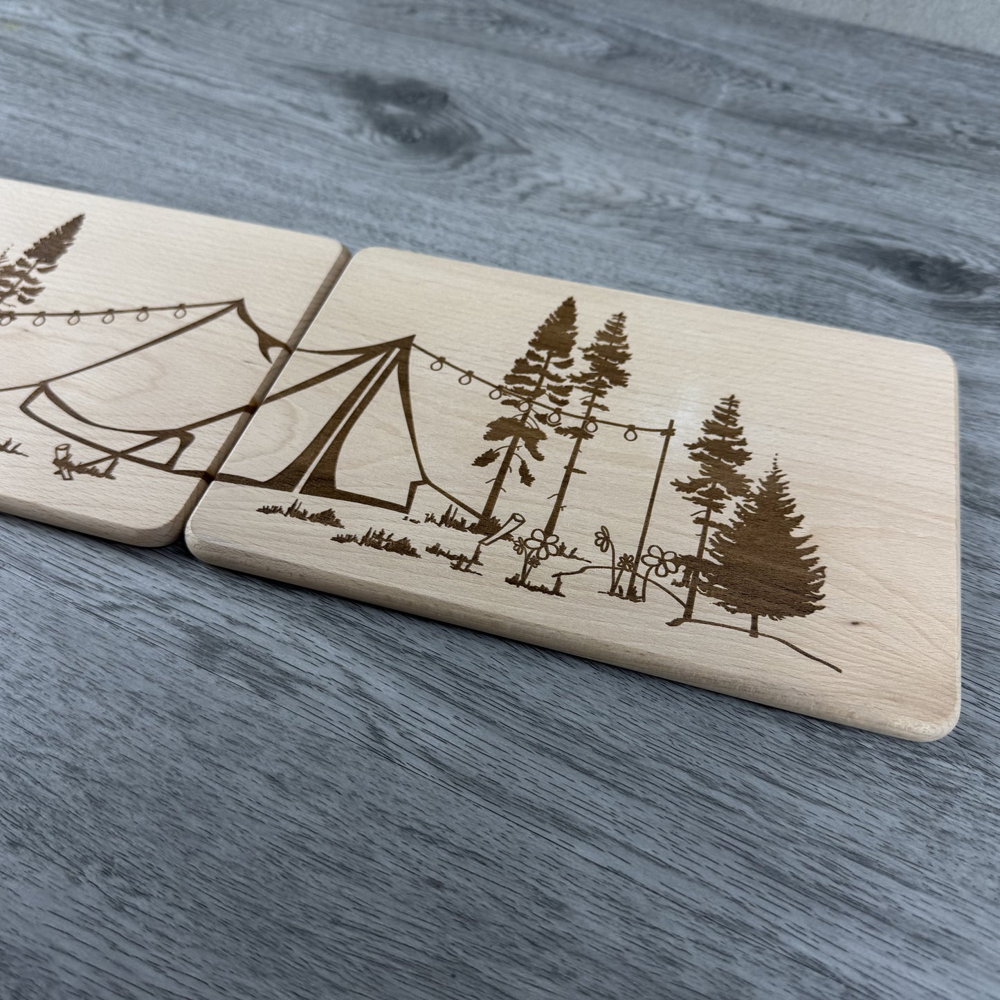 Partnerbrettchen 2er-Set Zelt - für Menschen, die gerne Zelten, Naturliebhaber