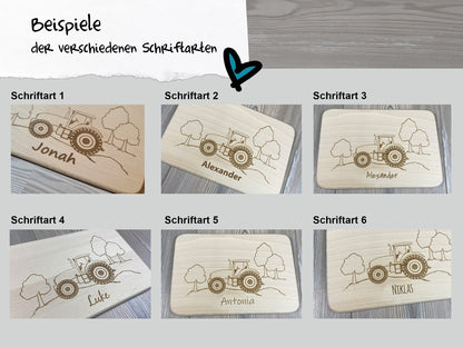Brettchen "Trecker" - mit Name personalisiert - Deisterwerke