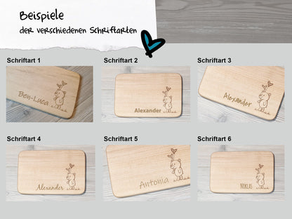 Bär Brettchen mit Motiv und Name personalisiert dank individueller Gravur Braunbär Teddybär Herzluftballon HerzGeschenkidee für Kinder zum Geburtstag Taufe Geburt Buchenbrett Holz verschiedene Schriftarten zur Auswahl
