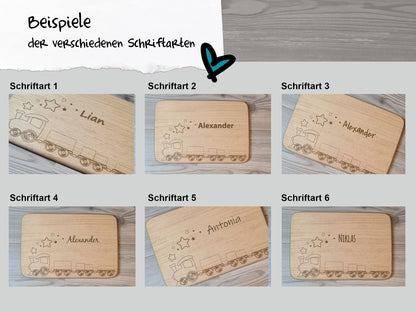 Brettchen "Eisenbahn" - mit Name personalisiert - Deisterwerke