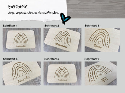 Brettchen "Regenbogen" - mit Name personalisiert - Deisterwerke