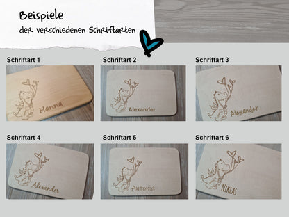 Brettchen Drache mit Name personalisiert Frühstücksbrettchen Buche Brett Schneidebrett Kinder individuelle Gravur auf Holz Geschenkidee zum Geburtstag Geschenk zur Geburt Weihnachtsgeschenk personalisierbar Kindermotiv Schriftbeispiele