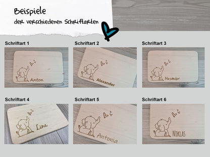 Brettchen "Elefant" - mit Name personalisiert - Deisterwerke
