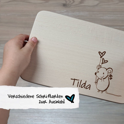 Brettchen "Maus" - mit Name personalisiert - Deisterwerke