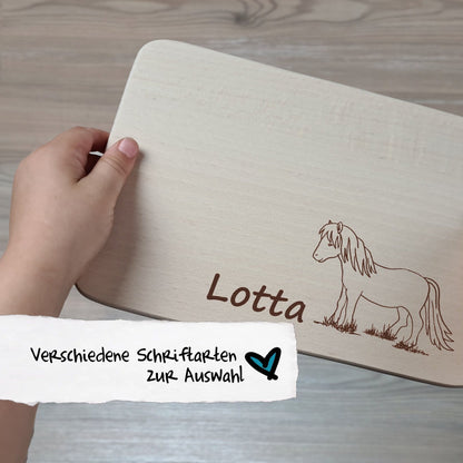 Brettchen "Pony" - mit Name personalisiert - Deisterwerke