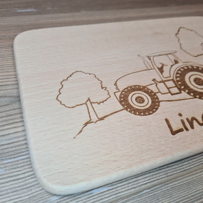Brettchen "Trecker" - mit Name personalisiert - Deisterwerke