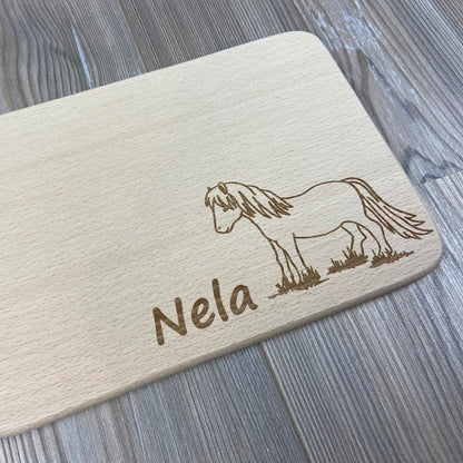 Brettchen "Pony" - mit Name personalisiert - Deisterwerke