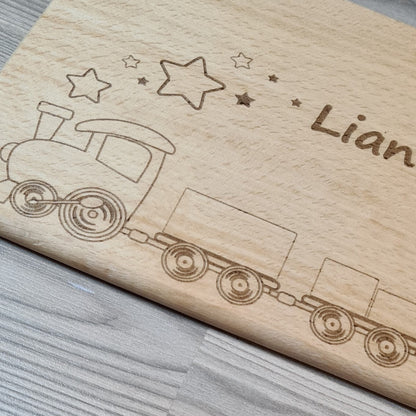 Brettchen "Eisenbahn" - mit Name personalisiert - Deisterwerke