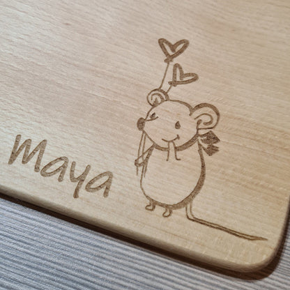 Brettchen "Maus" - mit Name personalisiert - Deisterwerke