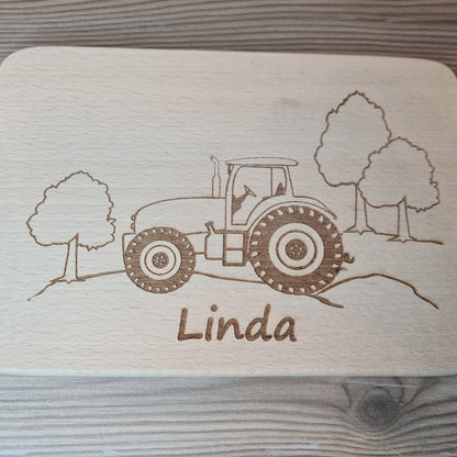 Brettchen "Trecker" - mit Name personalisiert - Deisterwerke
