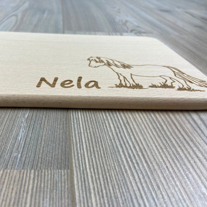 Brettchen "Pony" - mit Name personalisiert - Deisterwerke