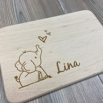 Brettchen "Elefant" - mit Name personalisiert - Deisterwerke