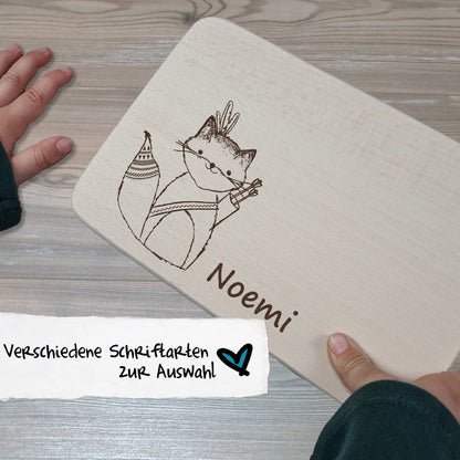 Brettchen "Fuchs" - mit Name personalisiert - Deisterwerke