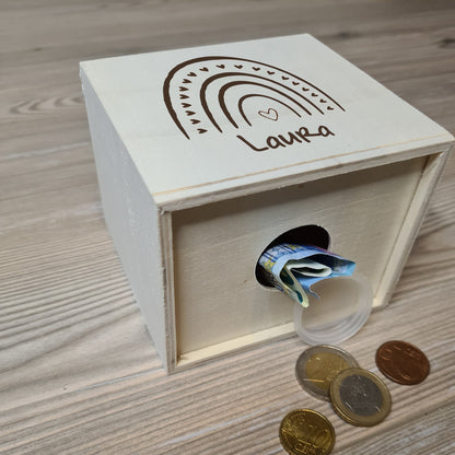 Spardose "Regenbogen" -  mit Name personalisiert - Deisterwerke