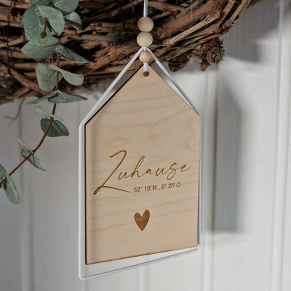Dekoschild Haus - Zuhause Koordinaten - personalisiert - Deisterwerke