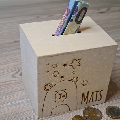 Spardose "Bär" -  mit Name personalisiert - Deisterwerke