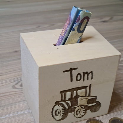 Spardose "Trecker" -  mit Name personalisiert - Deisterwerke