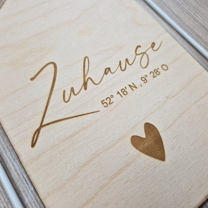 Dekoschild Haus - Zuhause Koordinaten - personalisiert - Deisterwerke