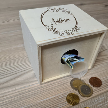 Spardose "Eucalyptus" -  mit Name personalisiert - Deisterwerke