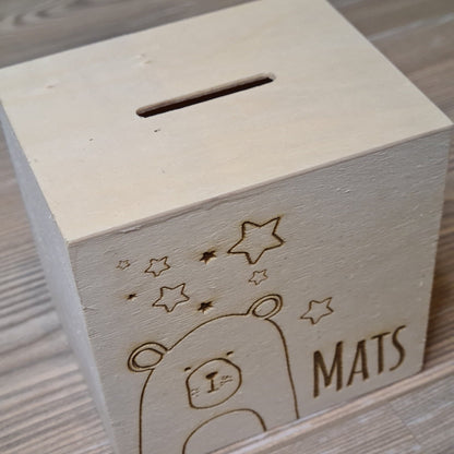Spardose "Bär" -  mit Name personalisiert - Deisterwerke