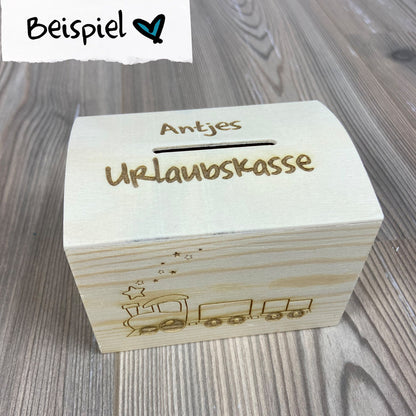 Spardose Truhe "Wunschdesign" - personalisiert mit Wunschmotiv/Name - Deisterwerke